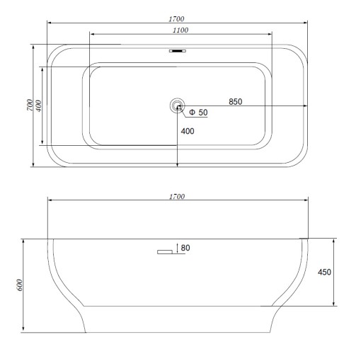Акриловая ванна Gemy G9220