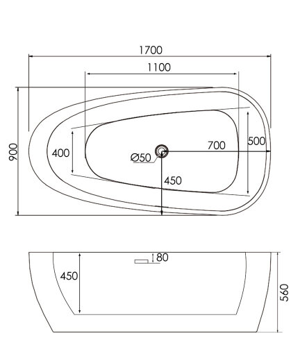 Акриловая ванна ABBER AB9210