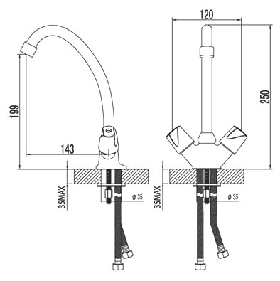 Смеситель для кухни Lemark Dance LM2404C