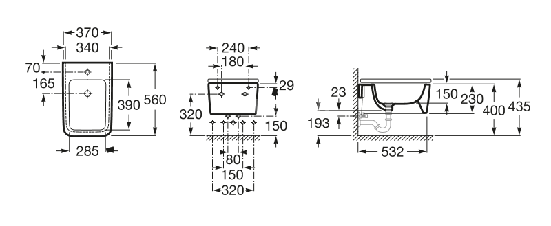 Z INSPIRA SQUARE Биде подвесное, квадратное, 560 мм