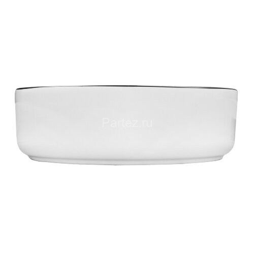 Раковина-чаша Azario 355х355х120 накладная, круглая, белый глянец/черная оконтовка (AZ-3134-BE)