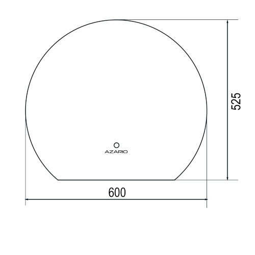 Зеркало AZARIO Milan 600х525 с подсветкой, сенсорный выключатель с функцией диммера (AZ-Z-048CS)