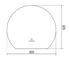 Зеркало AZARIO Milan 600х525 с подсветкой, сенсорный выключатель с функцией диммера (AZ-Z-048CS)