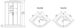 Timo eco ТЕ-0701 Р душевая кабина (100*100*215), шт