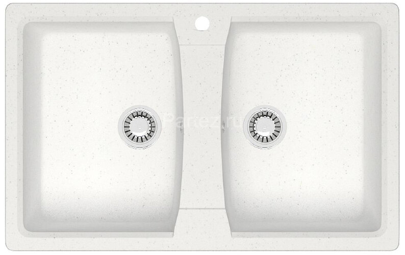 Кухонная мойка AZARIO Elmas 780х500х190 двойная, искусственный мрамор, цвет белый (CS00078329)
