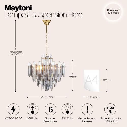 Подвесная люстра Maytoni DIA200PL-06G