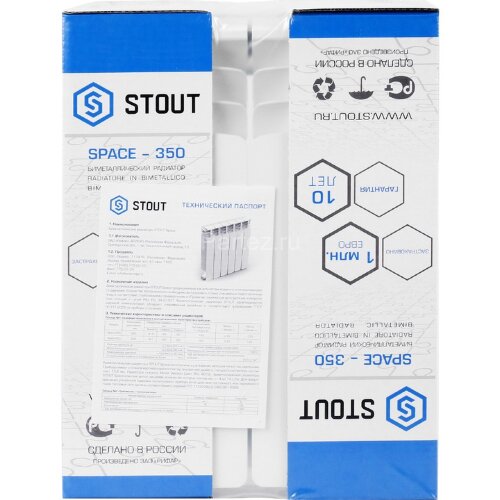 Радиатор биметаллический STOUT Space 350/90-04