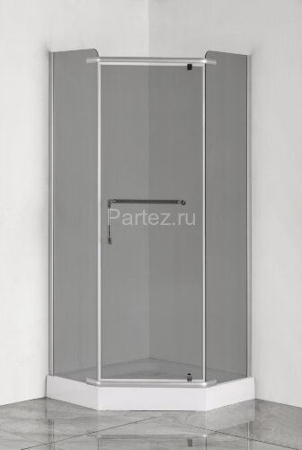 Душевое ограждение LORANTO 90х90х200 с низким поддоном 13см, серое закаленное стекло 6 мм, профиль сатин (CS-816S B 90 (GRAY))