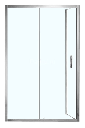 Душевое ограждение AZARIO 1200х800х2000, БЕЗ ПОДДОНА, прозрачное стекло 6 мм, открывание налево, цвет профиля серебро (AZ-ND1131 L 1200)