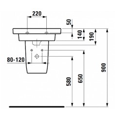 Полупьедестал Laufen MIMO 50см, цвет розовый (8.1955.1.044.000.1)