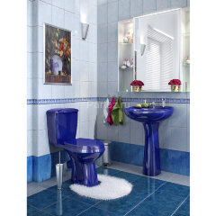 Унитаз-компакт Элисса Стандарт, с сиденьем, синий (43355130202)