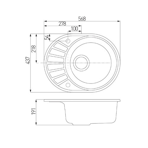 Кухонная мойка AQUATON Чезана, серая (1A711232CS230)