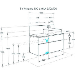 Столешница под раковину Aquaton Мишель 100 с панелью, дуб Эндгрейн (1A277103MIX40)