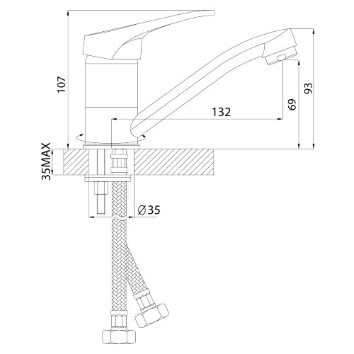 Смеситель Rossinka B35-22U для раковины